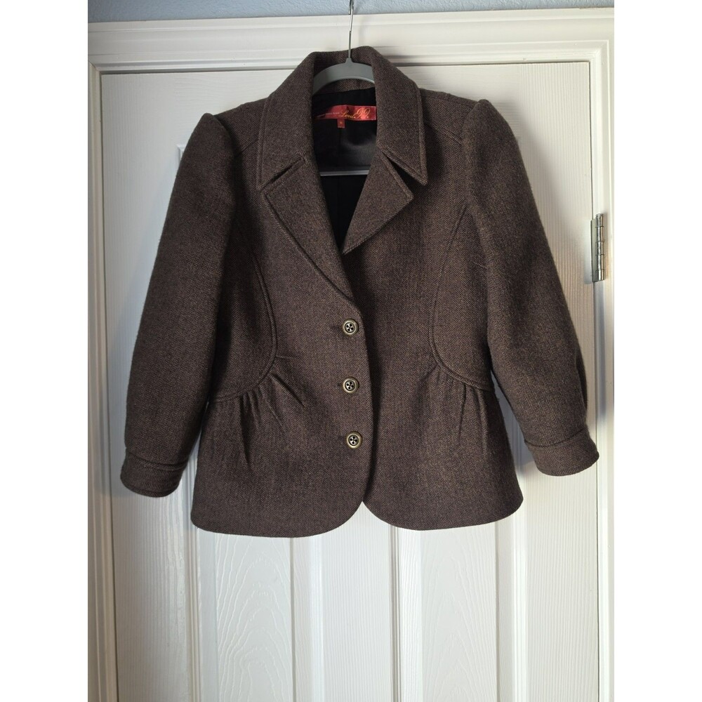 Level 99 Vintage Wool Blend Lined Blazer Suit Jacket Womens Career Office Small
